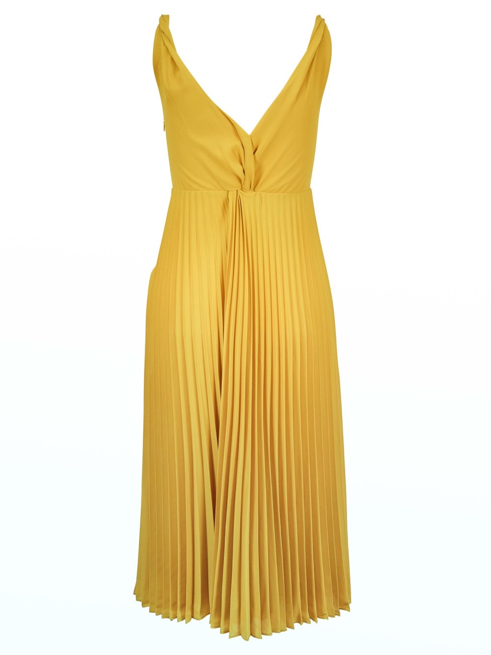 VINCE Plissé Twist-Front Sleeveless Dress - Limonata